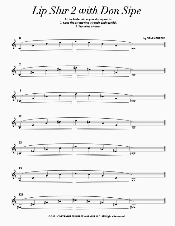 Lip Slurs 2 with Don Sipe Trumpet Warmup
